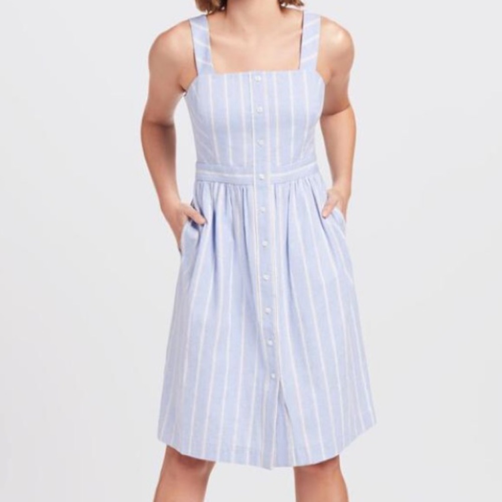 Stripe Button Front Dress